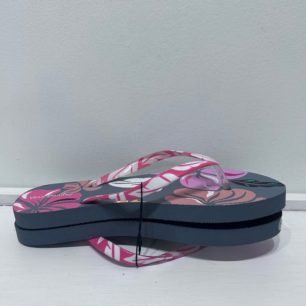 Vera Bradley NWOT Flip Flops Slip On Coastal‎ Paradise Small Size 5-6 - Picture 7 of 9